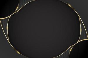 fond de luxe noir moderne avec illustration vectorielle de ligne dorée brillante vecteur