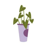 alocasia ou philodendron, dessin animé style. maison les plantes pour Accueil intérieur, Urbain jungle. branché moderne vecteur illustration isolé sur blanc, main dessiné, plat