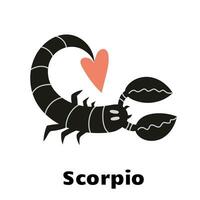 astrologique zodiaque signe Scorpion isolé sur blanc Contexte. vecteur