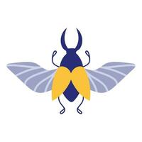 cerf scarabée en volant, dessin animé style. branché moderne vecteur illustration isolé sur blanc arrière-plan, main tiré