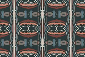 ikat damassé paisley broderie Contexte. ikat sans couture géométrique ethnique Oriental modèle traditionnel. ikat aztèque style abstrait conception pour impression texture, tissu, sari, sari, tapis. vecteur