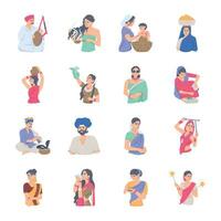 pack de Indien les personnes plat des illustrations vecteur