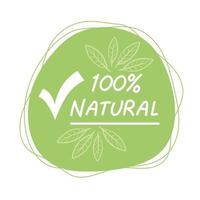 Label 100 % naturel vecteur