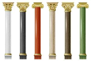 colonnes de marbre antiques classiques en graphiques vectoriels et dans différents styles vecteur