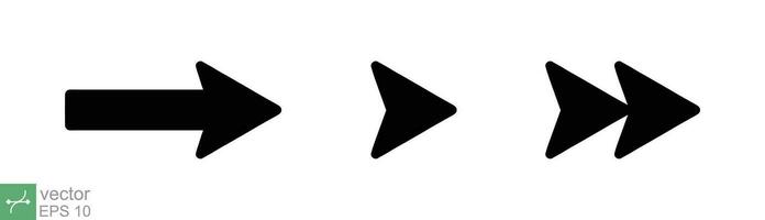 La Flèche vecteur icône collection. droite, gauche, en haut, bas, différent noir direction signe élément. vecteur illustration isolé sur blanc Contexte. eps dix.