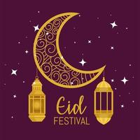 carte postale du festival eid vecteur