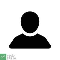 profil icône. Facile plat style. personne, personnes, utilisateur avatar, pictogramme, message, Bureau affaires homme concept. vecteur illustration isolé sur blanc Contexte. eps dix.