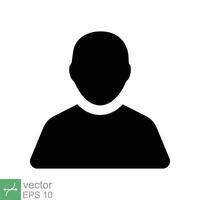 profil icône. Facile plat style. personne, personnes, utilisateur avatar, pictogramme, message, Bureau affaires homme concept. vecteur illustration isolé sur blanc Contexte. eps dix.