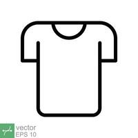 T-shirt icône. Facile contour style. chemise, tee, sport, vêtements, blanc, mode concept. mince ligne vecteur illustration isolé sur blanc Contexte. eps dix.