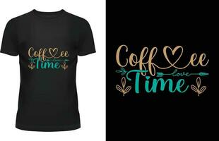 conception de t-shirt de café vecteur