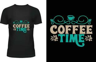 conception de t-shirt de café vecteur