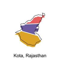carte de kota, Rajasthan ville moderne Facile géométrique, illustration vecteur conception modèle
