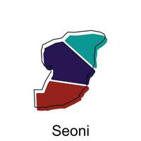 Seoni ville de Inde pays carte vecteur illustration conception modèle, vecteur avec contour graphique esquisser style sur blanc Contexte