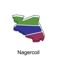 carte de nagercoil ville moderne contour, haute détaillé illustration vecteur conception modèle