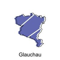 carte ville de glauchau illustration conception modèle, géométrique coloré moderne conception vecteur