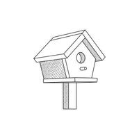 oiseau Accueil ligne icône Facile intérieur symbole Stock vecteur illustration.