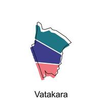 carte de vatakara coloré géométrique moderne contour, haute détaillé vecteur illustration vecteur conception modèle, adapté pour votre entreprise