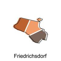 vecteur carte de friedrichsdorf moderne contour, haute détaillé vecteur illustration conception modèle