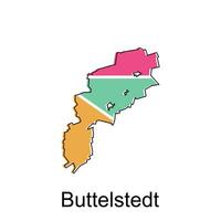carte de buttelstedt nationale les frontières, important villes, monde carte pays vecteur illustration conception modèle