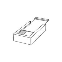 en bois boîte ligne art conception modèle, vecteur symbole, signe, contour illustration.