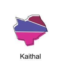 carte de Kaithal vecteur modèle avec contour, graphique esquisser style isolé sur blanc Contexte