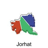 carte de jorhat ville moderne Facile géométrique, illustration vecteur conception modèle