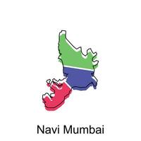 carte de navi mumbai vecteur conception modèle, nationale les frontières et important villes illustration