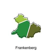 frankenberg ville de allemand carte vecteur illustration, vecteur modèle avec contour graphique esquisser style isolé sur blanc Contexte