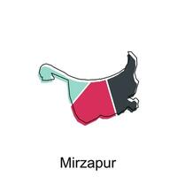 mirzapur ville de Inde pays carte vecteur illustration conception modèle, vecteur avec contour graphique esquisser style sur blanc Contexte