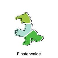 finsterwalde ville de allemand carte vecteur illustration, vecteur modèle avec contour graphique esquisser style isolé sur blanc Contexte