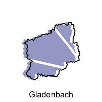 gladenbach ville de Allemagne carte vecteur illustration, vecteur modèle avec contour graphique esquisser style isolé sur blanc Contexte