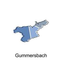 carte ville de gummersbach illustration conception modèle, géométrique coloré moderne conception vecteur