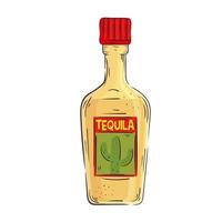 bouteille de tequila mexicaine vecteur