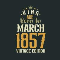Roi sont née dans Mars 1857 ancien édition. Roi sont née dans Mars 1857 rétro ancien anniversaire ancien édition vecteur