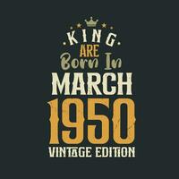 Roi sont née dans Mars 1950 ancien édition. Roi sont née dans Mars 1950 rétro ancien anniversaire ancien édition vecteur