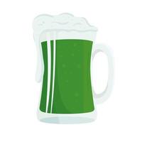 bière verte en pot fête de la Saint-Patrick vecteur