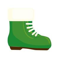 icône de chaussure de démarrage vert lutin vecteur