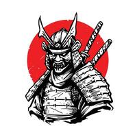samouraï main tiré symbole vecteur