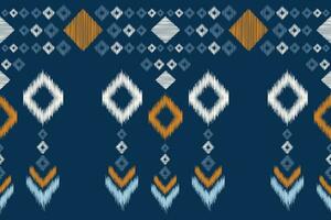 ethnique ikat en tissu modèle géométrique style.africain ikat broderie ethnique Oriental modèle bleu Contexte. abstrait, vecteur, illustration.texture, vêtements, cadre, décoration, tapis, motif. vecteur