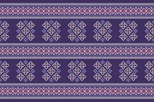ethnique géométrique en tissu modèle traverser point.ikat broderie ethnique Oriental pixel modèle violet violet Contexte. abstrait, vecteur, illustration. texture, vêtements, cadre, motifs, soie fond d'écran. vecteur