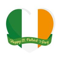 couleurs du drapeau de l'irlande au coeur célébration de la st patrick vecteur