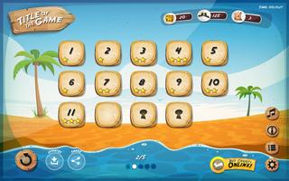 Conception de l'interface utilisateur du jeu Desert Island pour tablette vecteur