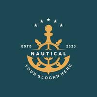 navire gouvernail logo, élégant nautique maritime vecteur Facile minimaliste conception océan voile navire
