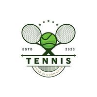 tennis logo conception, tournoi sport, Balle et raquette vecteur Facile silhouette illustration