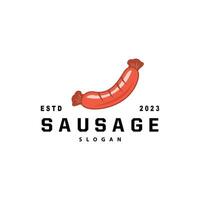 saucisse logo, vecteur Viande fourchette et le saucisse nourriture, restaurant inspiration conception, ancien rétro rustique