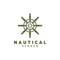 navire gouvernail logo, élégant nautique maritime vecteur Facile minimaliste conception océan voile navire