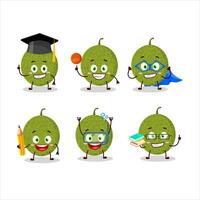 école étudiant de melon dessin animé personnage avec divers expressions vecteur
