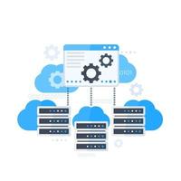 panneau de configuration du serveur, illustration vectorielle du logiciel d'hébergement vecteur