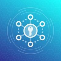 cryptage, icône de vecteur d'accès sécurisé