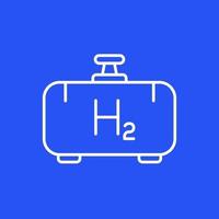 icône de vecteur de ligne de stockage d'hydrogène